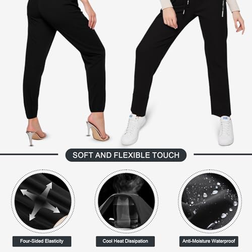 Beeswan Pants for Women Over 50 Comfysfit StretchActive Unisex Ultra Stretch Quick Drying Summer for Men (XXS-4XL)