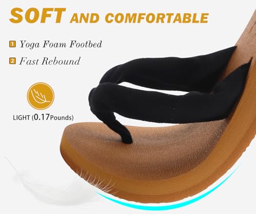 Flip Flops for Women with Arch Support Yoga Mat Comfortable Summer Beach Walking Thong Cushion Sandals Slip On Indoor Outdoor