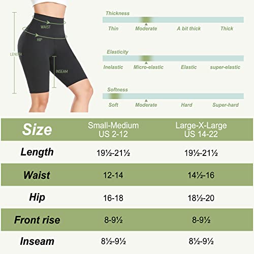 7 Pack High Waisted 5''/8'' Biker Shorts for Women - Buttery Soft Black Workout Yoga Running Spandex Yoga Shorts