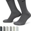 6 Pack Sports Dri-Fit Moisture Wicking Athletic Crew Socks Red Yellow Blue Green Purple Orange White