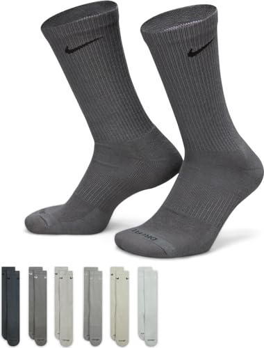 6 Pack Sports Dri-Fit Moisture Wicking Athletic Crew Socks Red Yellow Blue Green Purple Orange White