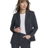 Women's Pinstripe Puff Sleeve Blazer