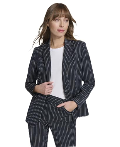 Women's Pinstripe Puff Sleeve Blazer