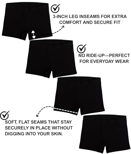 Women’s Cotton Boyshort Underwear Panties – Breathable Underwear for Women, Tagless Boxer Briefs, Seamless Boy Shorts