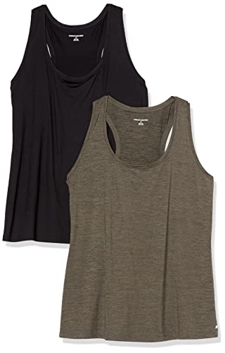 Women's Active Quick Dry Tech Stretch Racerback Tank Top (Available in Plus Size), Multipacks