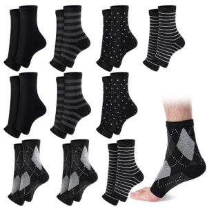 10 Pairs Men Toeless Socks Open Toe Flip Flop Pedicure Socks for Sandals Running Yoga Spa