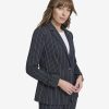 Women's Pinstripe Puff Sleeve Blazer