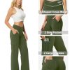 Yoga Pants with Pockets for Women Wide Leg Cargo Pants High Waist Crossover Stretch Work Travel Casual Sweatpants