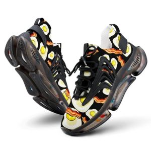 Fried Eggs Bacon Funny Smiling Face Lightweight Women's Sneakers Running Tennis Shoes Walking Sportswear Gym Travel for Men