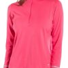 Women’s Long Sleeve Quarter-Zip Pullover – Lightweight, UPF 30+, Thumbholes & Reflective Cuff for Golf & Activewear