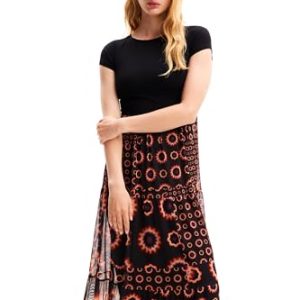 Women's Geometric Combination Midi Dress