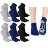 6 Pairs Women Toe Socks Non Slip Yoga Socks with Grip Men Pilates Toe Socks for Dance Gym