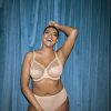 Women's Morgan Banded Comfort & Support. Three-Section Cup, Side Frame, Stretch Lace. Solid Color Dd+ Bras