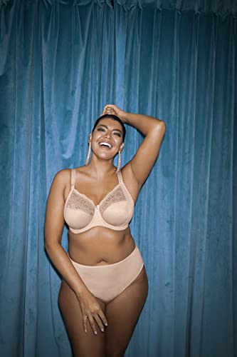 Women's Morgan Banded Comfort & Support. Three-Section Cup, Side Frame, Stretch Lace. Solid Color Dd+ Bras