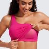 Butterluxe One Strap Longline Sports Bra for Women - Asymmetrical Yoga Crop Padded Workout Tanks