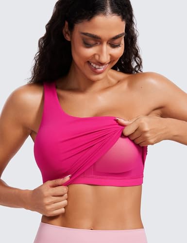 Butterluxe One Strap Longline Sports Bra for Women - Asymmetrical Yoga Crop Padded Workout Tanks