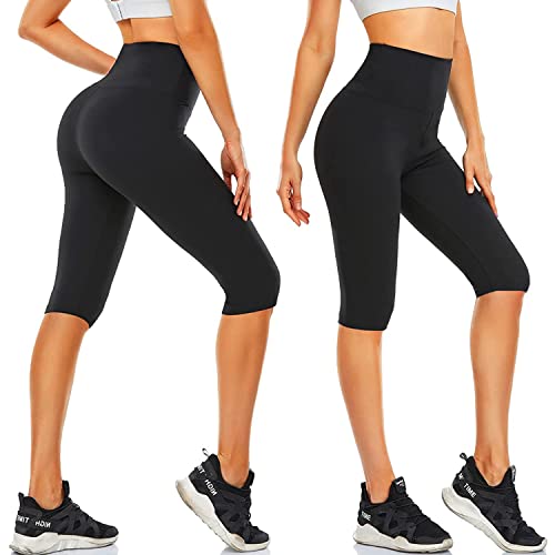 3 Pack Leggings for Women High Waisted Soft Black Yoga Pants for Workout Athletic Running Reg & Plus Size