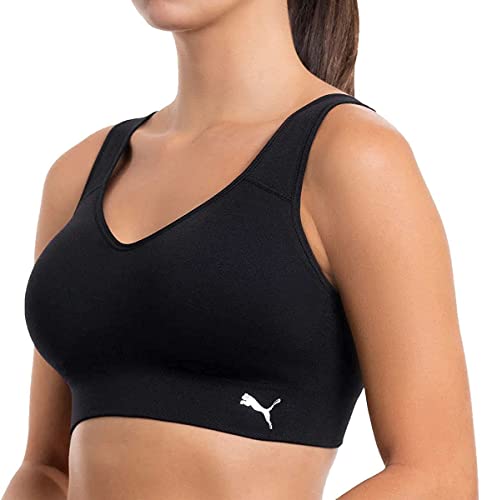 Women’s Seamless Convertible Sports Bra, 2-Pack, Black/Gray (Small)
