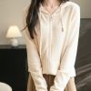 Women's 100% Merino Wool Zip Up Hoodies 2025 Fall Winter Warm Long Sleeve Knit Sweatshirt Cardigan with Pocket