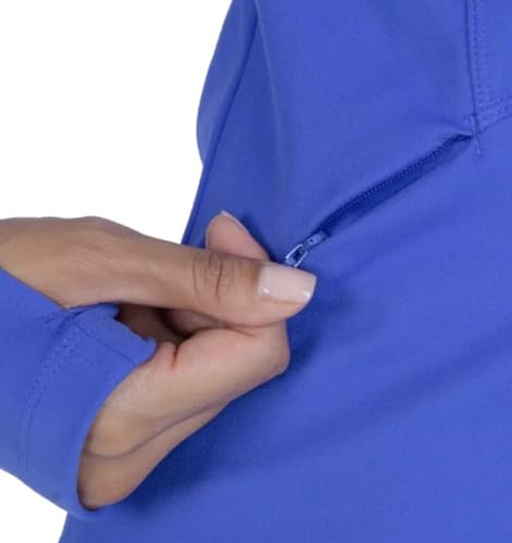 Women's Stretch Long Sleeve Zip Up Yoga Jacket with Thumb Holes