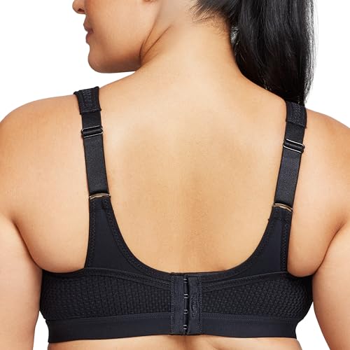 Full Figure Plus Size High Impact Wonderwire Sports Bra Underwire #9066 Black/Purple 46B