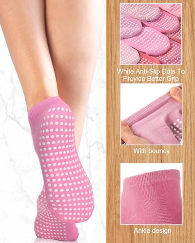 60 Pairs Grip Anti Yoga Socks Non Slip Pilates Socks Bulk Anti Skid Barre Ballet Socks for Women Elderly Hospital
