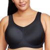 Full Figure Plus Size High Impact Wonderwire Sports Bra Underwire #9066 Black/Purple 46B