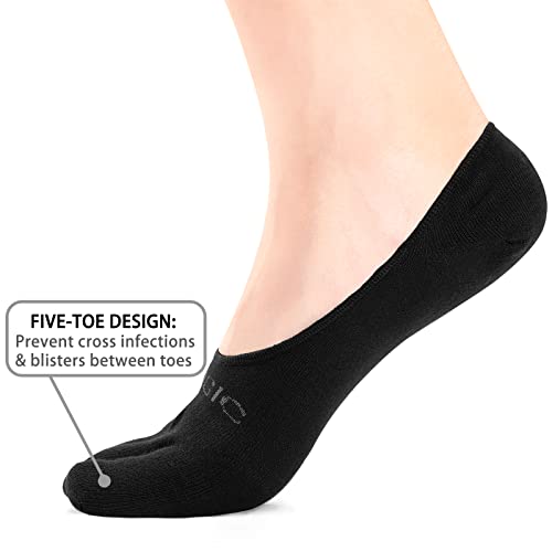 Toe Socks No Show for Women & Men Running Five Fingers Athletic Invisible Liner Socks, Moisture Wicking