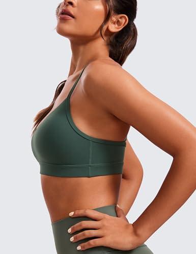 Butterluxe V-Neck Sports Bras for Women - Adjustable Thin Straps Padded Yoga Top Basic Wireless Camisole
