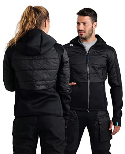 Team Unisex Half-Quilted Hooded Jacket Regular Fit Full Zip Insulated Panels