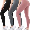 3 Pack High Waisted Leggings for Women-Soft Athletic Tummy Control Pants for Running Yoga Workout Reg & Plus Size