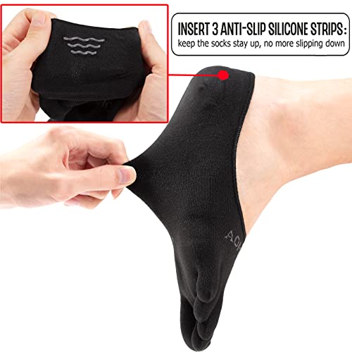 Toe Socks No Show for Women & Men Running Five Fingers Athletic Invisible Liner Socks, Moisture Wicking