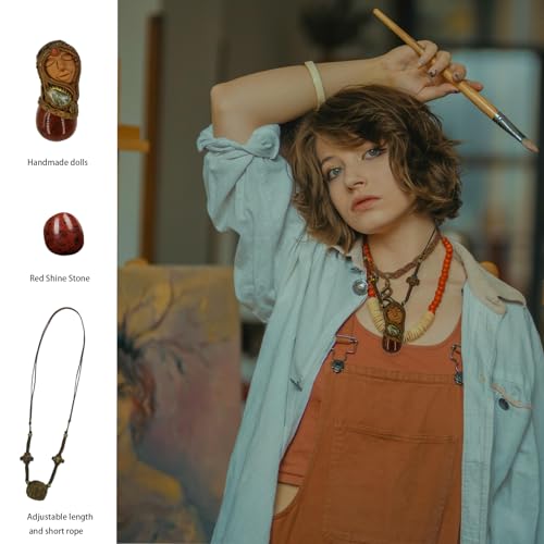 Original handmade soft ceramic crystal stone necklace, beautiful pendant necklace for both men and women, natural crystal