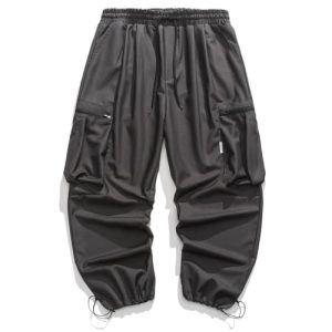 Men Loose Casual Elastic Waist Cargo Pants Male Streetwear Sport Trousers Women Hop