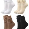 4 Pairs Slouch Socks for Women Bulk Stacked Boot 80s 90s Neon Slouch Knit Scrunchie Socks