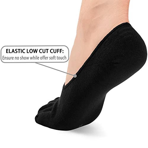 Toe Socks No Show for Women & Men Running Five Fingers Athletic Invisible Liner Socks, Moisture Wicking