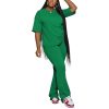Women 2 Piece Outfits Short Sleeve Top and Flare Pants Lounge Sets Tracksuit