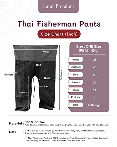 Thai Fisherman Pants - Hakama Pants Adjustable & Stylish for Yoga, Meditation, Dance, Martial Arts & More