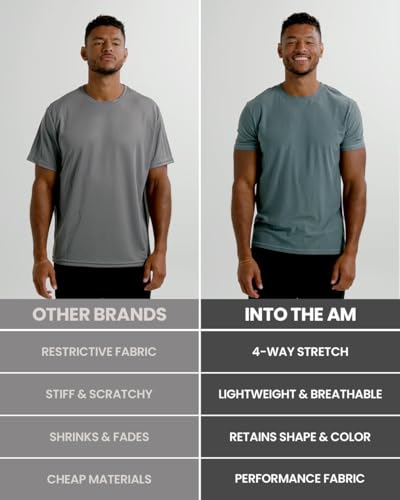 Workout Shirts for Men - Ultra-Lightweight Short Sleeve Tees Athletic Gym Running S - 4XL