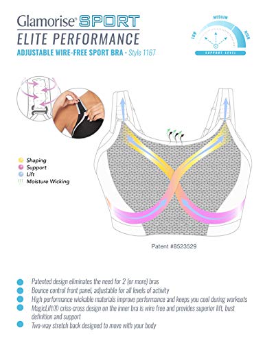 Women's Elite Performance Adjustable Wirefree Sport Bra #1167