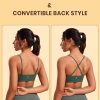 Butterluxe V-Neck Sports Bras for Women - Adjustable Thin Straps Padded Yoga Top Basic Wireless Camisole
