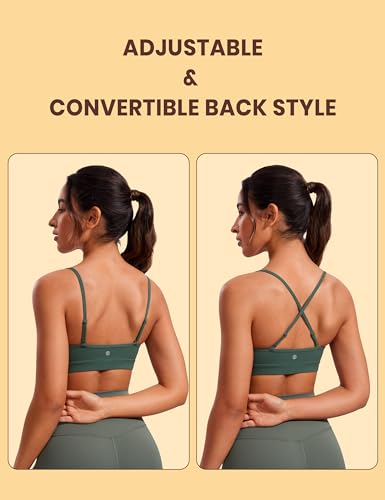 Butterluxe V-Neck Sports Bras for Women - Adjustable Thin Straps Padded Yoga Top Basic Wireless Camisole
