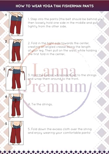 Thai Fisherman Pants - Hakama Pants Adjustable & Stylish for Yoga, Meditation, Dance, Martial Arts & More