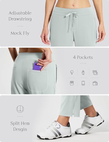 Women's Golf Pants with Pockets Petite Stretch Work Pant High Waisted Sweatpants for Travel Athletic