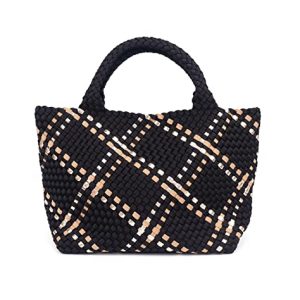 Women Tote Bag Large Neoprene Tote Bag Fashion Woven Bag Neoprene Tote Handbag Roomy Shoulder Bags for Beach, Gym, Trave