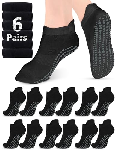 Grip Socks for Women Men Pilates Grip Socks Non Slip Yoga Sock with Grips for Barre Barefoot Hospital Grippy Sock