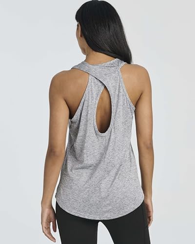 5 Pack: Women's Crossback Keyhole Open Back Workout Tank Top Dry-Fit Sleeveless Yoga Gym (Available in Plus)