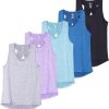 5 Pack: Women's Crossback Keyhole Open Back Workout Tank Top Dry-Fit Sleeveless Yoga Gym (Available in Plus)