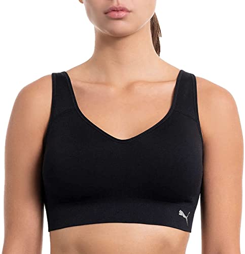Women’s Seamless Convertible Sports Bra, 2-Pack, Black/Gray (Small)