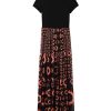 Women's Geometric Combination Midi Dress